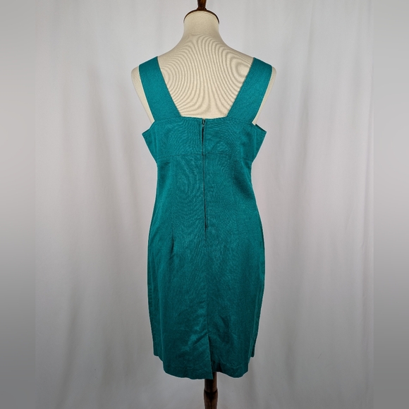 Karin Stevens 2- Piece Sheath Dress Short Sleeve Jacket Linen Embroidered Sz 10P - Picture 5 of 11